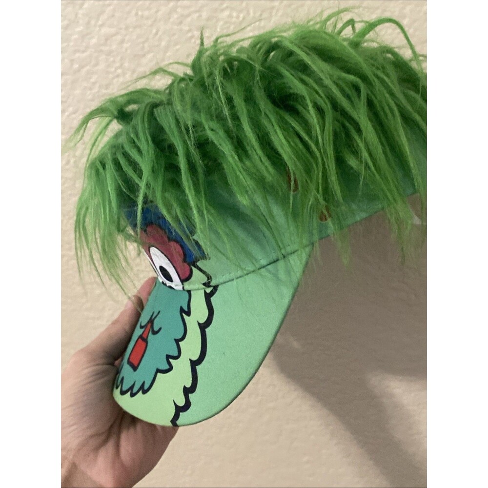 Foco Philadelphia Phillies Phillie Phanatic Green Hair Hat Visor Snapback MLB US - Picture 7 of 9